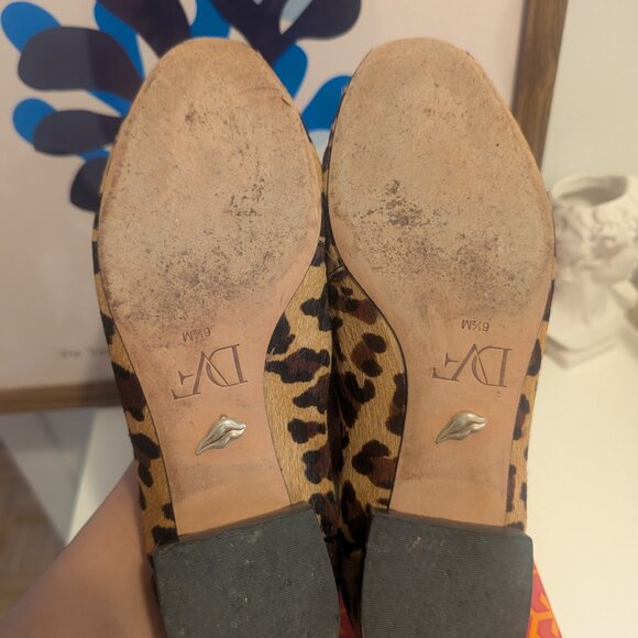Diane Von Furstenberg Leopard Pony Hair Loafers Size 6.5 - Picture 5 of 5